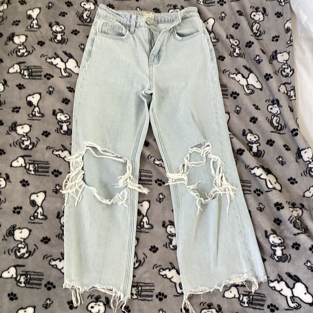 Altar’d State ripped flare light wash jeans
